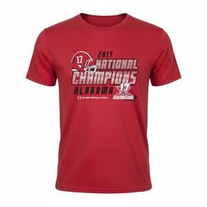 2017 Alabama National Champions Red‎ T-Shirt Hanes Like New